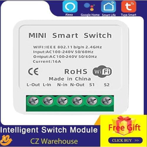 Tuya WiFi Switch Module Intelligent Home Household Converted Light Modification Module Tool Switch Controller APP/Voice Control