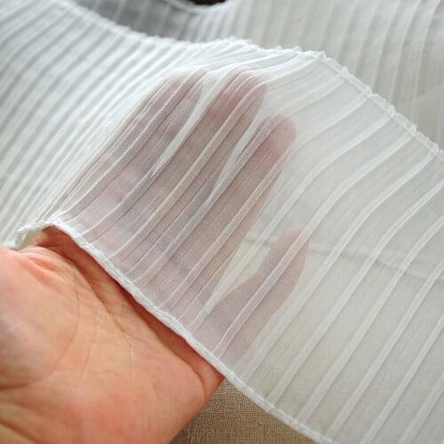 1M Latest Elastic Lace Ribbon Embroidery Laces 12cm White Lace Fabric Chiffon Lace Trims Sewing Accessories Clothes Dress ZA1