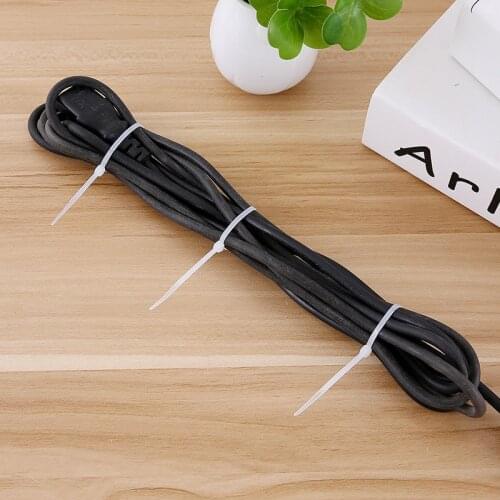 100Pcs/Bag Self-locking Nylon Cable Ties Plastic Zip Tie 18 Lbs Black Wire Binding Wrap Straps UL Certified Security Protection