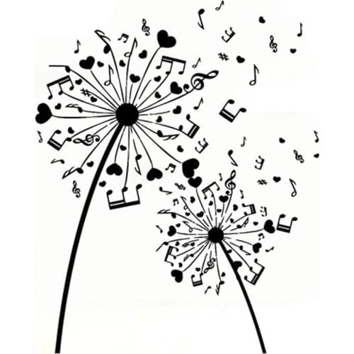 15.8CM*19.6CM Interesting Musical Dandelion Decor Silhouette Car Sticker Vinyl S9-0761