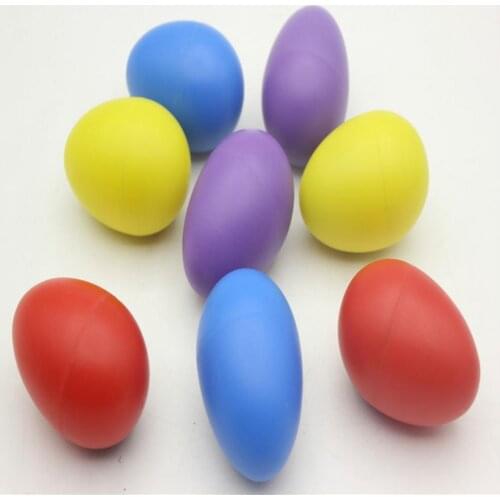 Egg Shaker Musical Instrument 2Pcs Smooth Surface Solid Color Baby Egg Music Shaker Sand Hammer Instrument Early Learning Toy