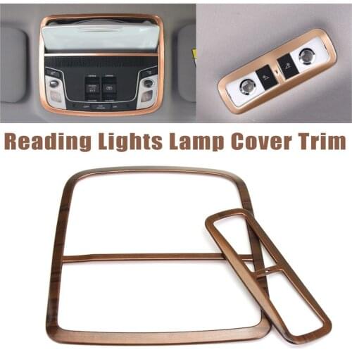 2Pcs Peach Wood Grain Front Rear Reading Light Switch Frame Panel Lamp Cover Trim For Honda CRV 2017-2021 Interior Mouldings