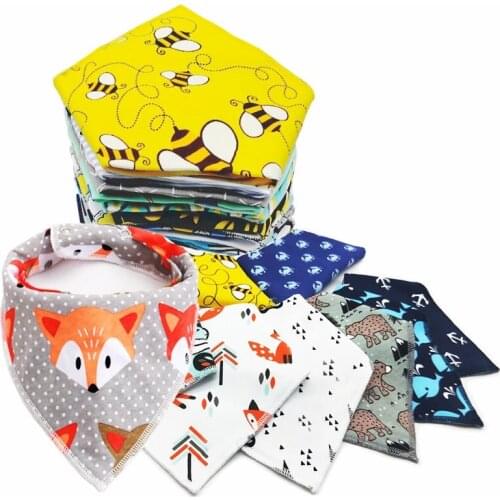 4Pcs/Lot Baby Bandana Drool Bibs 100% Organic Triangle Cotton Bibs For Boys & Girls, Super Soft Absorbent Feeding Bibs