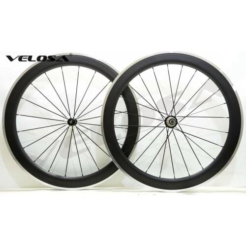 60mm clincher road bike carbon alloy wheelset,700C road bike carbon wheel with alloy brake surface