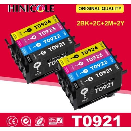 8 Pcs Compatible for Epson 92 92N T0921N - T0924N Ink Cartridge for EPSON Stylus C91 CX4300 T26 T27 TX106 TX109 TX117 Printer