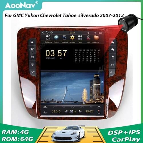 Tesla Style For GMC Yukon Chevrolet Tahoe Silverado 2007-2012 Car Radio 2 Din GPS Navigation DSP Unit Stereo Multimedia Player