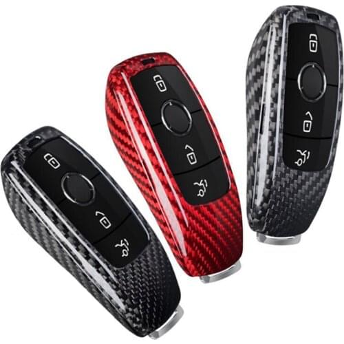 Real Carbon fiber Car Key Case Cover Key Shell For Mercedes Benz AMG GLC300 GLE S Class Protective shell Car Accessories