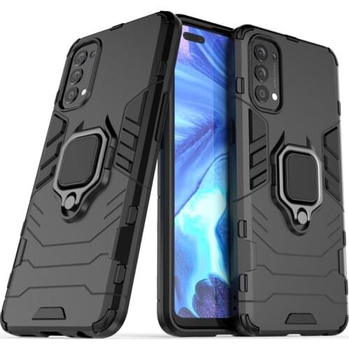 Case for OPPO Reno 4 Magnetic Car Shockproof Metal Finger Ring Armor Cover for OPPO Reno 4 Pro 4G 5G