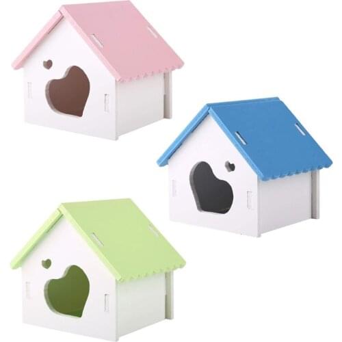 DIY Pet Hideout Hut Play Toy Trendy Wooden Hamster Nest Sleeping House Luxury Cage