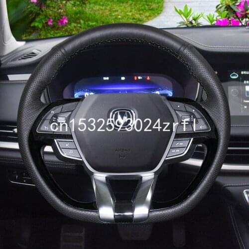 For Changan CX70 cs35 CS15 cs75 cs95 Car DIY Hand Sewing Steering Wheel Cover Black Top leather