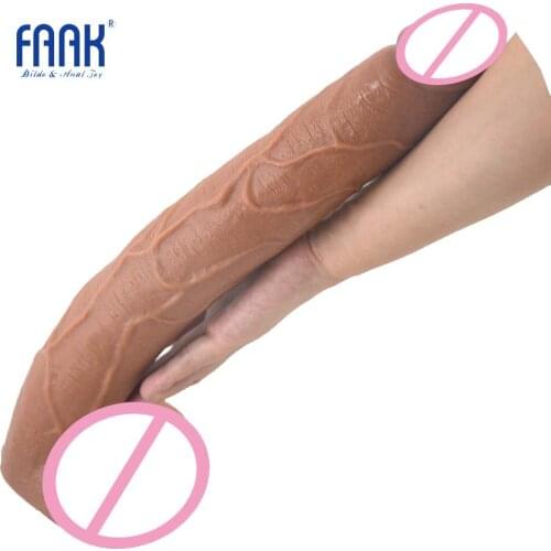 FAAK 15.5" Long Dildo Brown Realistic Penis Sex Toys for Women Huge Dildo Giant Erotic Product Lesbian Flirt Masturbate Sex Shop