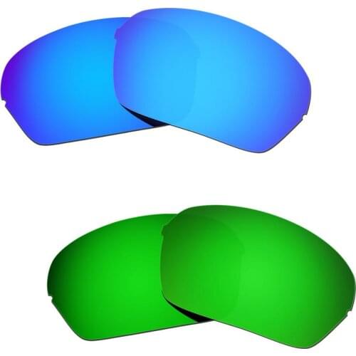 HKUCO For Half X Sunglasses Replacement Polarized Lenses 2 Pairs Blue&Green