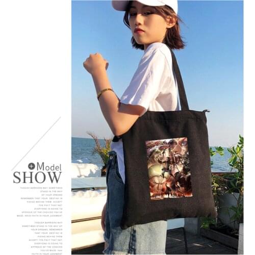 Anime Attack on Titan Kawaii Print Women Shopping Canvas Bag Female Tote Eco 90s Style Shopper Shoulder Womens bags 2020 y2k