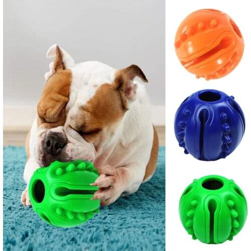Pet Dog Toys Natural Rubber Pet Dogs Ball Toys Leaking Food Tooth Cleaning Cat Dog Chew Toys Interactive Pet Training Products