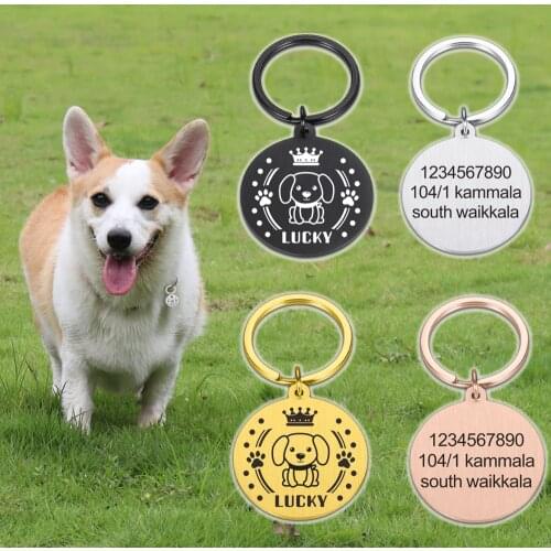 Personalized Address Dog Pectoral Tags Customized Dog Collar Kitten Cat Necklace ID Tag Pet Dogs Chain Medal with Engraving Name