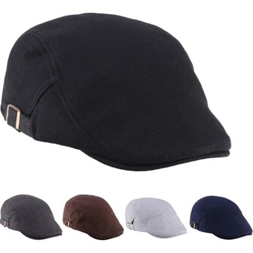 Mens Women Beret Hats Duckbill Fashion Classic Cabbie Cowboy Flat Hat Golf Driving Cap Autumn Winter Adjustable Thick Warm Caps