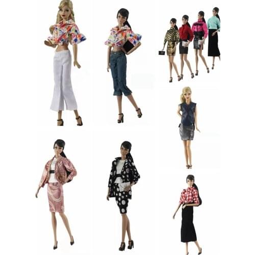 1/6 BJD Doll Clothes Set Elegant Office Lady Work Wear Shirt Skirt Handbag for Barbie Clothes 30cm Dolls Accessories Child Toys