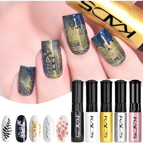 KADS Stamping nail polish Lacquer 5 Bottle/LOT 5 Color Nail Art nail polish set Nail Stamping Polish for stamping template