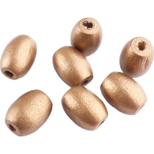 13mm 200PCS Gold Wooden Material Unfinished Beads For Jewelry making Handmake DIY Bracelet decoration Gift Accessories Handmade