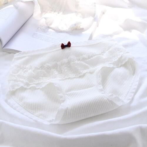 Young girl Underwear 6pc/lot Cotton Lovely middle Waist Briefs student Panties children black white solid Teenagers