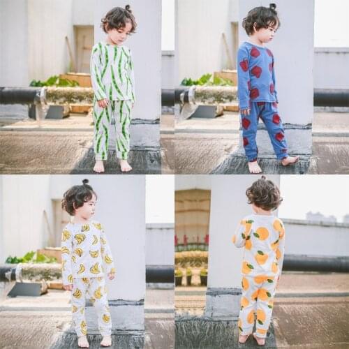 New Korean Children Pajamas Boys Cotton Clothes Pants Set Sleepwear Kids Pajamas For Girls Toddler Baby Outfits Child Pyjama
