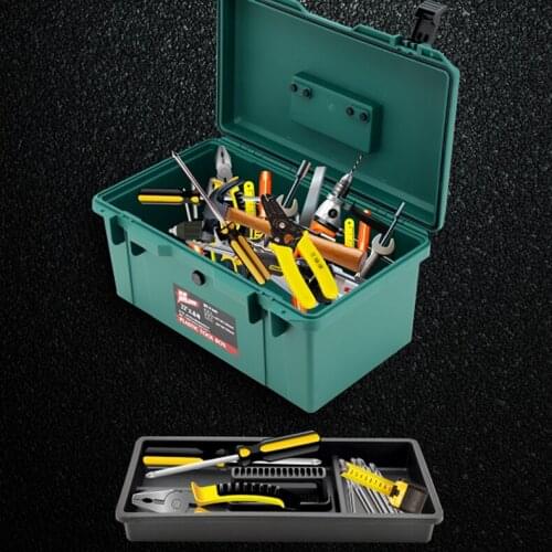 Potable Plastic Tool Case Household Impact Resistant Storage Tools Box Professional Hardware Porta Attrezzi Home Repair DK50TB