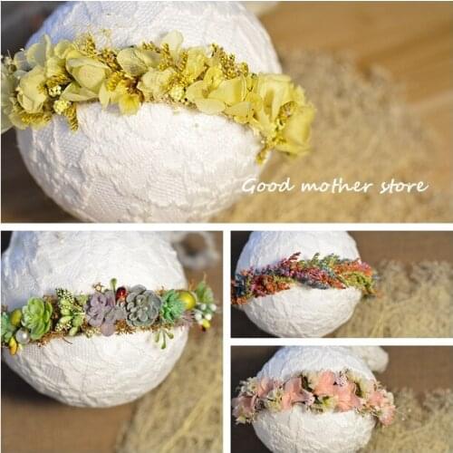 Newborn photography props newborn baby headband for girl baby hair accessories shoot pure handmade flower headwear