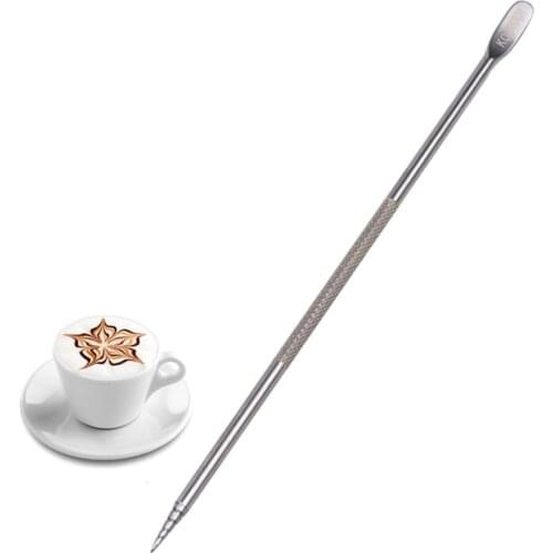 Coffee Art Pen Stainless Steel Coffee Fancy Stitch Barista Tool for Cappuccino Latte Espresso Decorating Coffee Art Needle