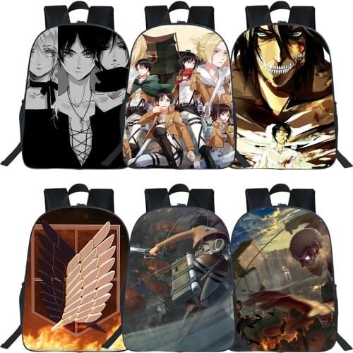 Anime Attack On Titan Backpack Boy Girl School Bag Fashion Cartoon Rucksack Men Bookbag Simplicity Large Capacity Knapsack