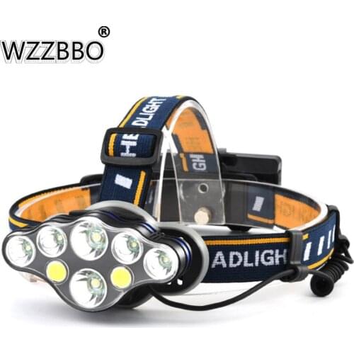 Super Bright LED Headlamp with 8*LED Bulbs 5000 Lumen Waterproof Outdoor LED Headlight Lightweight Materials Comfortable To Wear