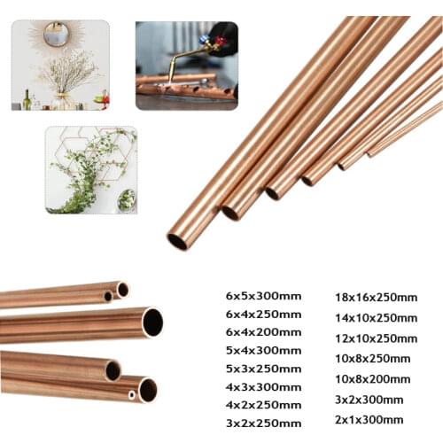 1-16mm Red copper Tubes Internal Diameter 300mm/200mm/250mm Tube Brass Spacer Model Building diy toys accessories