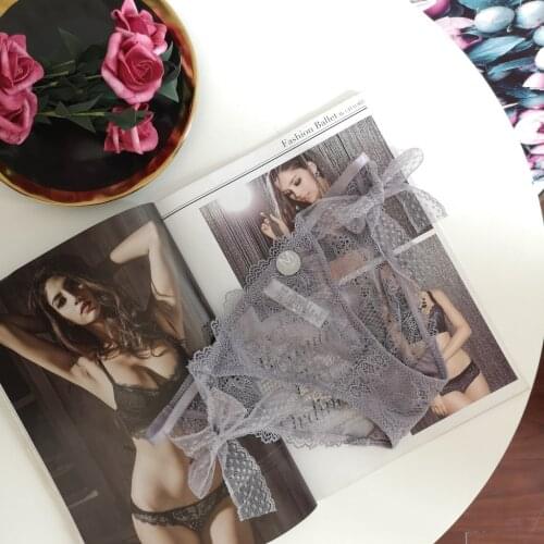 Lace Women Underpants Bowknot Transparent Hollow Out Sexy Ladies Lingerie Calsinhas Femininas Low Waist Women Briefs Braga Mujer