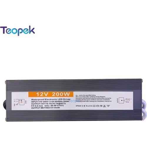 Ultra-thin IP67 Waterproof Power Supply DC12V /24V 60W 100W 150W 200W 250W 300W led strip light transformer