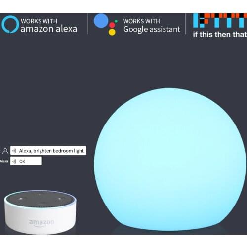 WiFi Smart Table Lamp Compatible with Alexa Google Home Voice Control Hand Touch Light LED Ambient Night Light Controlled by APP