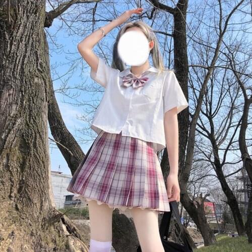 Japanese College Style All-Match Jk Shirt Women Summer 2021 Short-Sleeved Shirt Tops White Black Button-Up Cardigan Blouse Girl