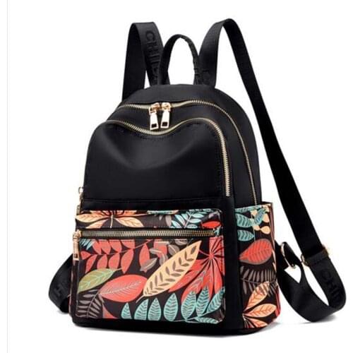 Free Shipping New Women Waterproof Oxford Backpack Fashion Chinese Style Double Zipper Shoulder Bags Casual Light Travel Bags