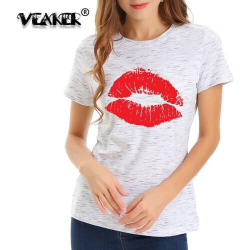 Cotton T shirt with lips 2020 women fashion t-shirt Loose tee Short Sleeve T female sexy TShirt plus size S-5XL summer Casu tops