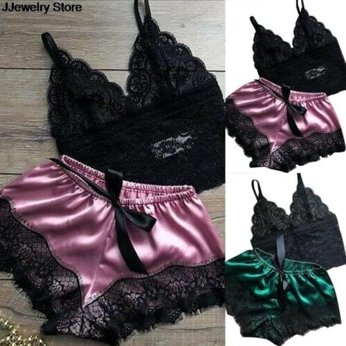 1 Set Womens Lace Sleepwear Lingerie Tops Shorts Set Babydoll Pajamas Nightwear NEW