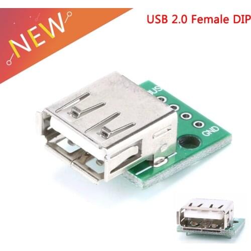 10pcs Type A Female USB To DIP 2.54MM PCB Board Adapter Converter For Arduino connector