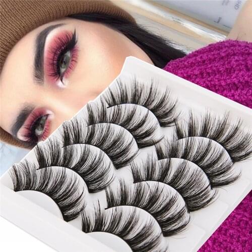 5 Pairs 3D Mink Hair False Eyelashes Natural/ Thick Long Eye Lashes Wispy Fluffy Eye Lash Extension Makeup Beauty Cosmetic Tools