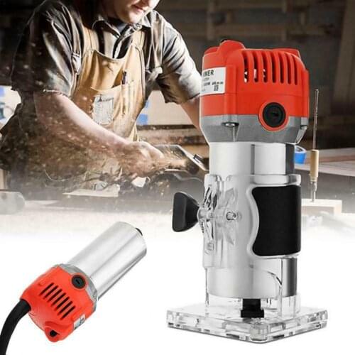 800W 110/220V 30000RPM Woodworking Trimmer Handheld Engraving Slotting Trimming Tool Wood Router Wood Electric Hand Trimmer