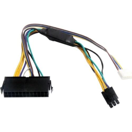 ATX 24Pin to Motherboard Patch Cord 2Port 6Pin Power Supply Cable for HPZ220 Z230 SFF 18E4 Server Workstation 18AWG Wire