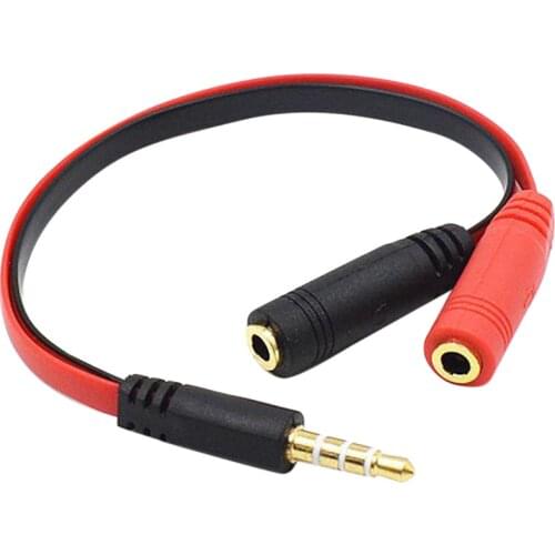 3.5mm Male to 2 Female Jack Audio Y Splitter Cable Earphone Headset Headphone Microphone Adapter For Phone PC Laptop