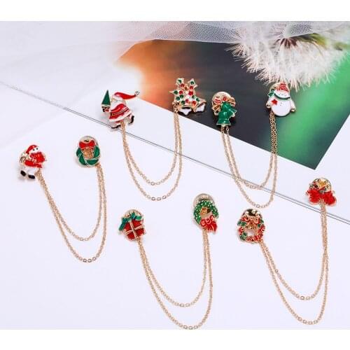 Christmas Element Enamel Pin Snowman Bell Socks Stick Brooch Bag Clothes Lapel Pin Sasha Away Badge Cartoon Jewelry Gift For Kid