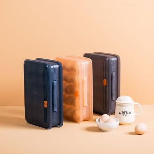 Household Egg Storage Case Kitchen Compartment Egg Box with Lid Refrigerator Egg Tray 15 Grids Food Storage Containers Tools