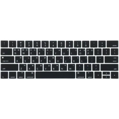 Korean Language Keyboard Cover for MacBook Pro 13 15 inch 2019 2018 2017&2016 Touch ID A2159 A1989 A1990 A1707 USA
