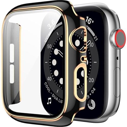Tempered Glass Case For Apple Watch SE Series 6 Screen Protector 44mm 40mm Full Coverage Protective Cover For Applewatch 3 42mm