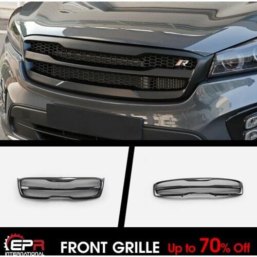 For 18-20 Kia Sorento UM RR Type Carbon Glossy Front Grill Bumper Grille Exterior Accessories Kit (Facelift)