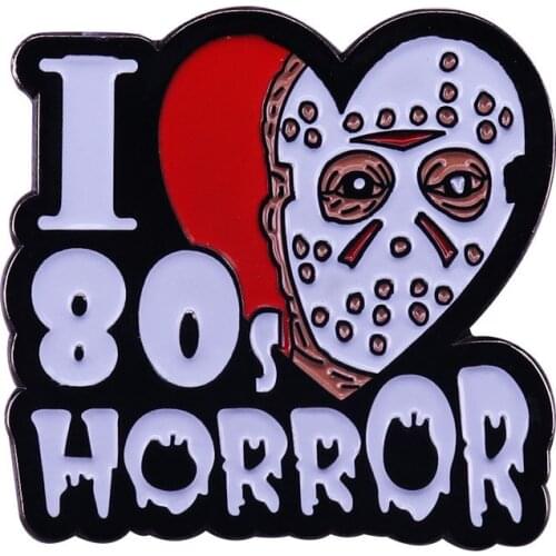 Halloween I Love 80s Skull Brooch Pins Enamel Metal Badges Lapel Pin Brooches Jackets Jeans Fashion Jewelry Accessories