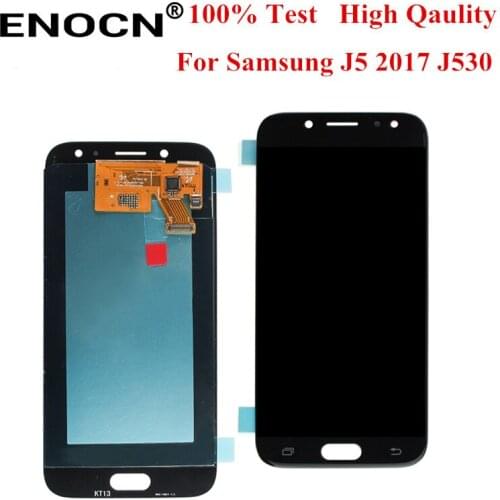 ENOCN AMOLED LCD For Samsung Galaxy J5 2017 J530 SM-J530F Display Touch Screen Digitizer Assembly with Can Adjust brightness